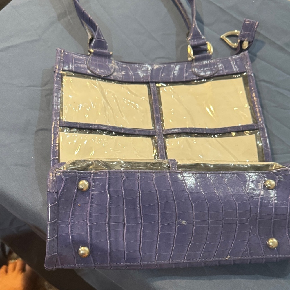 Elegant Purple Croc-Embossed Women's Bag